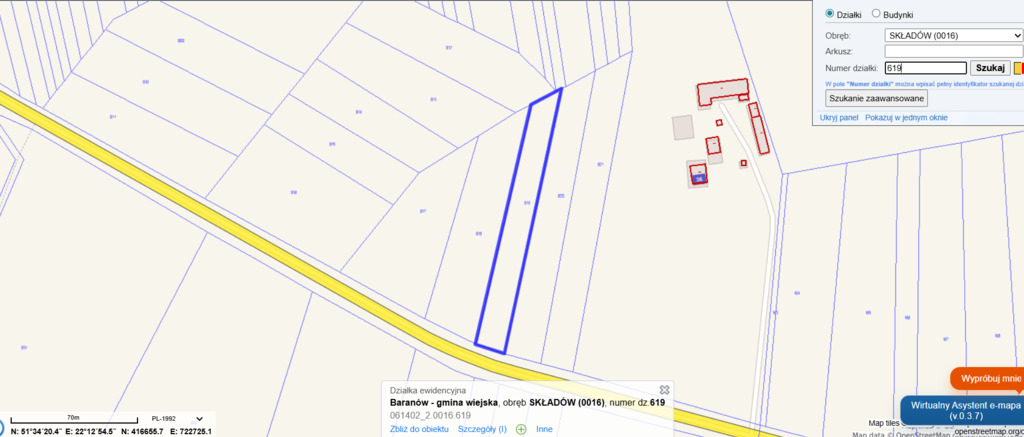 Działka rolna – wieś Składów, gm. Baranów - zdjęcie 3
