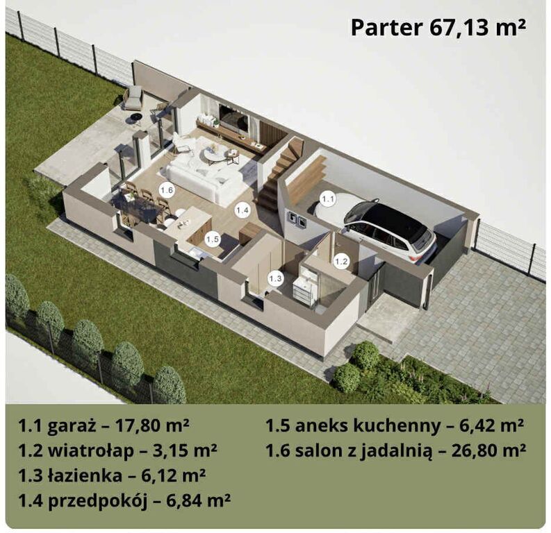 Bliźniak z ogrodem i tarasem pod Krakowem - zdjęcie 4